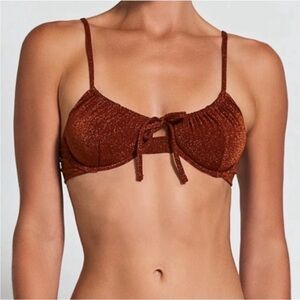 NWT Devon Windsor Estelle Bikini Top in Sienna Shimmer size XS
